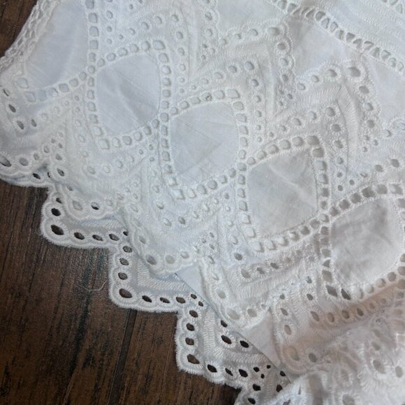 Express White Midi High Waist Lace Belted 100% Cotton Shorts Size 10 - Picture 6 of 9